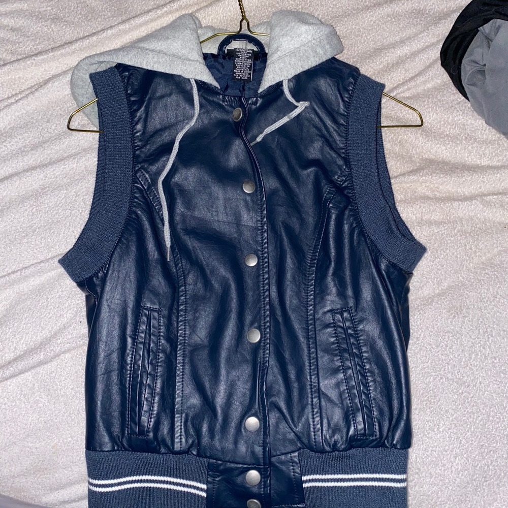 Leather vest jacket